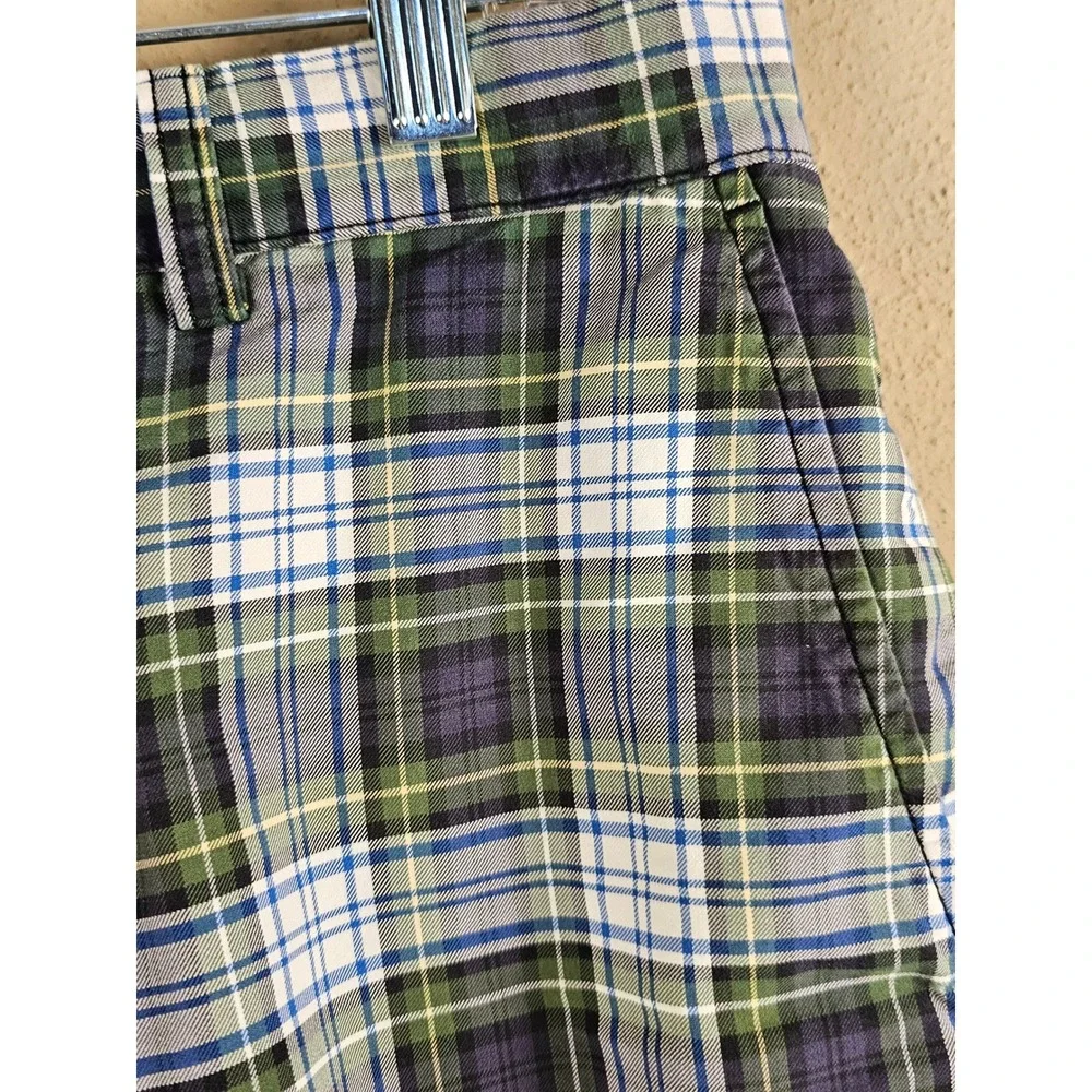 Polo Ralph Lauren Mens Blue Green‎ Plaid Chino Shorts 32